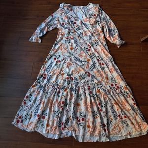 Floral long sleeve maxi dress